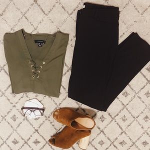 Cross stitch neck Portofino shirt